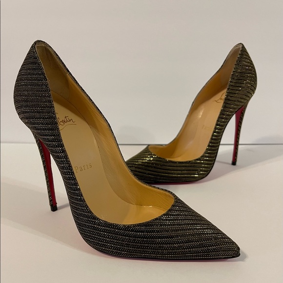Christian Louboutin Shoes - Christian Louboutin So Kate 120mm Glitter Red Sole Pump Silver Sz. 36 1/2. 🎈🎁